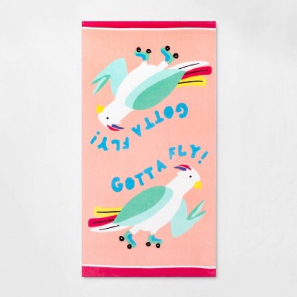 🆕 SUN SQUAD Gotta Fly Cockatoo Beach Towel